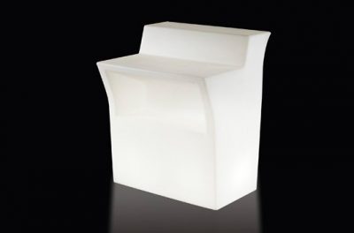 Bardisk vit plast med ljus 90 cm