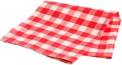 Servett röd/vit rutig