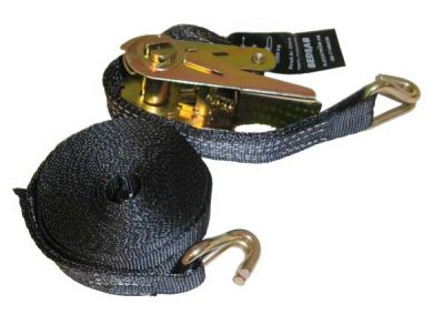 Spännband 5 meter svart med krokar