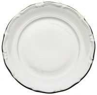 Mattallrik 24 cm Maria Therese vit med guldkant