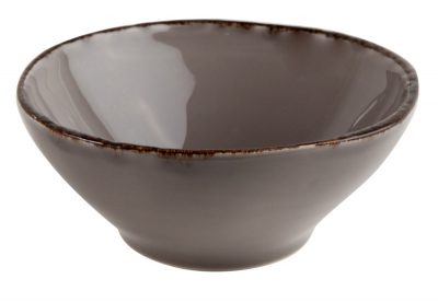 Skål stengods grå med oregelbunden kant